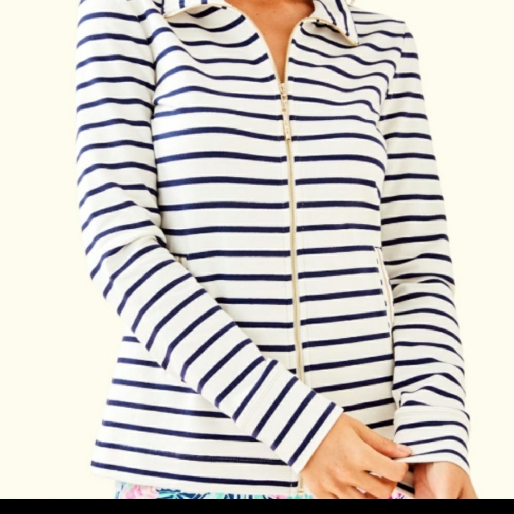 Lily Pulitzer Bennet Zip Up Sweatshirt Jacket Like New!